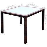 5 Piece Outdoor Dining Set with Cushions Poly Rattan Brown - Extra Image