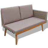 4 Piece Garden Lounge Set with Cushions Poly Rattan Grey - Top-Down View