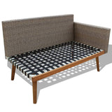 4 Piece Garden Lounge Set with Cushions Poly Rattan Grey - 45-Degree Angle