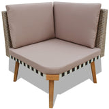 4 Piece Garden Lounge Set with Cushions Poly Rattan Grey - Rear View