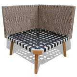 4 Piece Garden Lounge Set with Cushions Poly Rattan Grey - Close-Up Angle