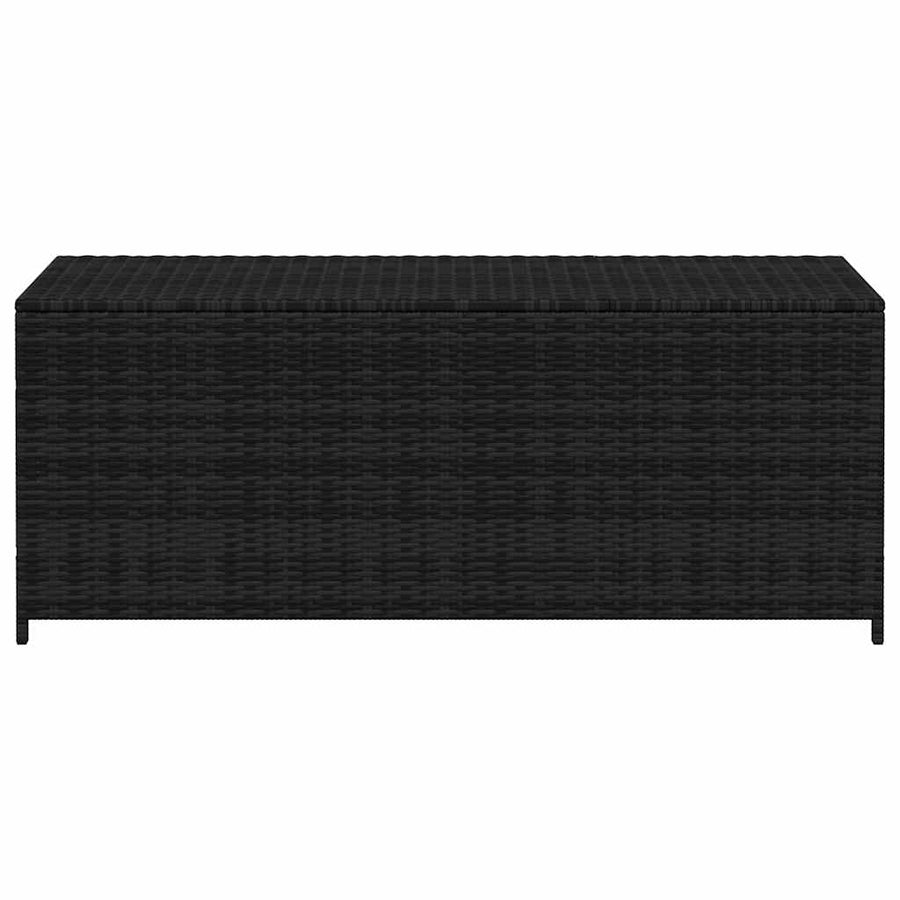 Garden Storage Box Black 150x50x60 cm Poly Rattan