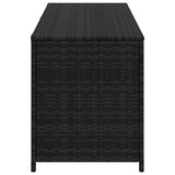 Garden Storage Box Black 150x50x60 cm Poly Rattan - 45-Degree Angle