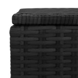 Garden Storage Box Black 150x50x60 cm Poly Rattan - Low Angle