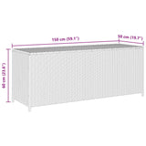 Garden Storage Box Black 150x50x60 cm Poly Rattan - Extra Image