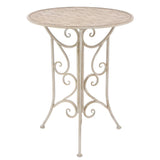 3 Piece Bistro Set Steel White - Front View