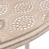 3 Piece Bistro Set Steel White - Side View