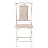 3 Piece Bistro Set Steel White - 45-Degree Angle