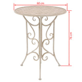 3 Piece Bistro Set Steel White - Extra Image