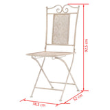 3 Piece Bistro Set Steel White - Extra Image