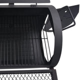 BBQ Charcoal Smoker with Bottom Shelf Black Heavy XXL - Rear View