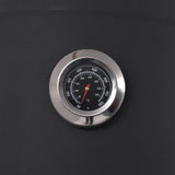 BBQ Charcoal Smoker with Bottom Shelf Black Heavy XXL - Close-Up Angle