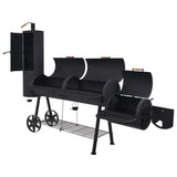 BBQ Charcoal Smoker with Bottom Shelf Black Heavy XXXL - Front View