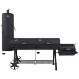 BBQ Charcoal Smoker with Bottom Shelf Black Heavy XXXL - Side View