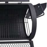 BBQ Charcoal Smoker with Bottom Shelf Black Heavy XXXL - Rear View