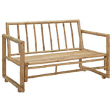2 Seater Garden Sofa with Cushions Bamboo - 45-Degree Angle