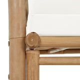 2 Seater Garden Sofa with Cushions Bamboo - Rear View