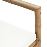 2 Seater Garden Sofa with Cushions Bamboo - Close-Up Angle