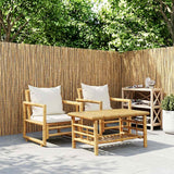 Garden Chairs 2 pcs with Cushions and Pillows Bamboo