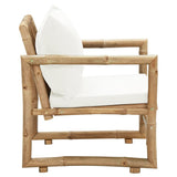 Garden Chairs 2 pcs with Cushions and Pillows Bamboo - Top-Down View