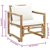 Garden Chairs 2 pcs with Cushions and Pillows Bamboo - Extra Image