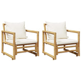 Garden Chairs 2 pcs with Cushions and Pillows Bamboo