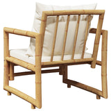 Garden Chairs 2 pcs with Cushions and Pillows Bamboo