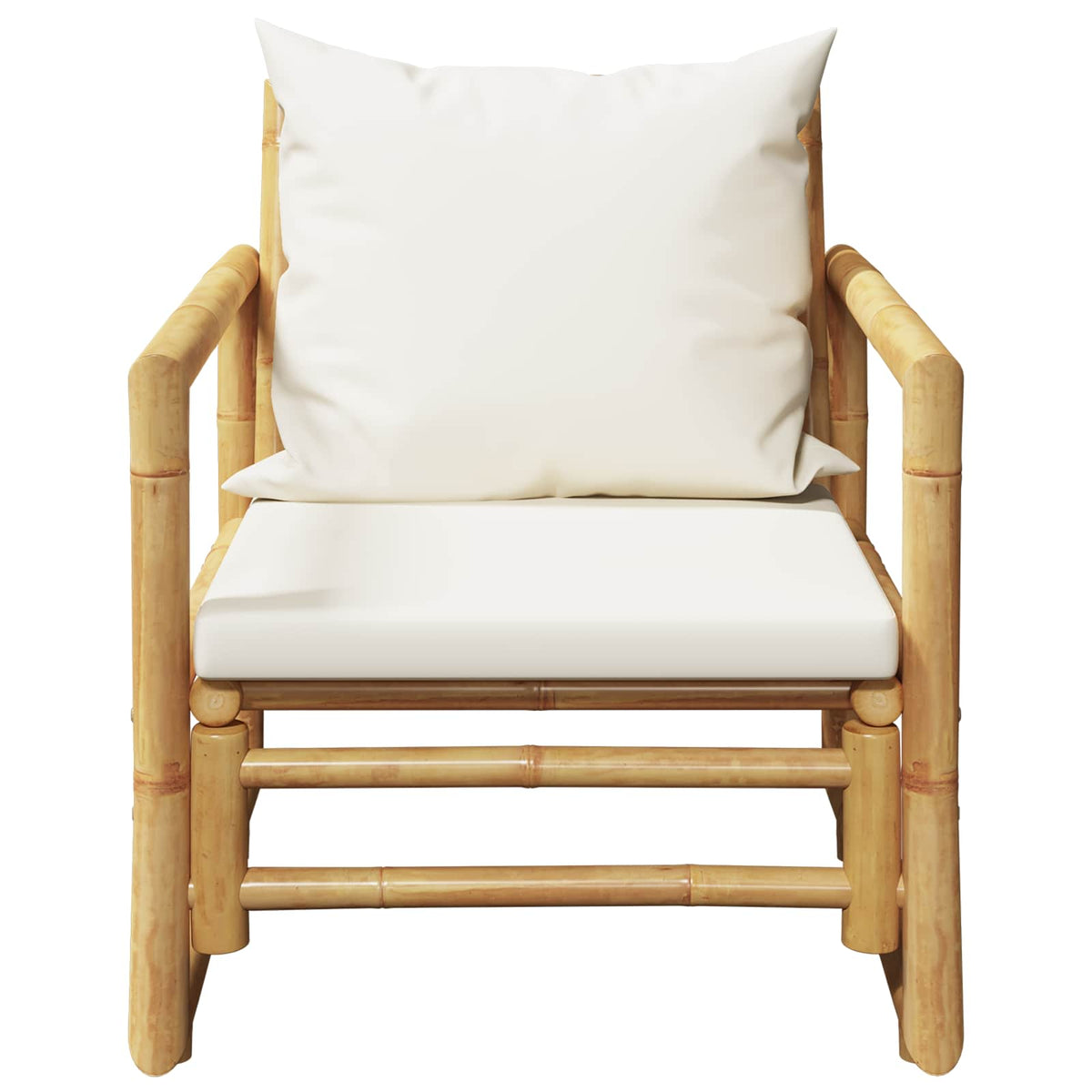 Garden Chairs 2 pcs with Cushions and Pillows Bamboo