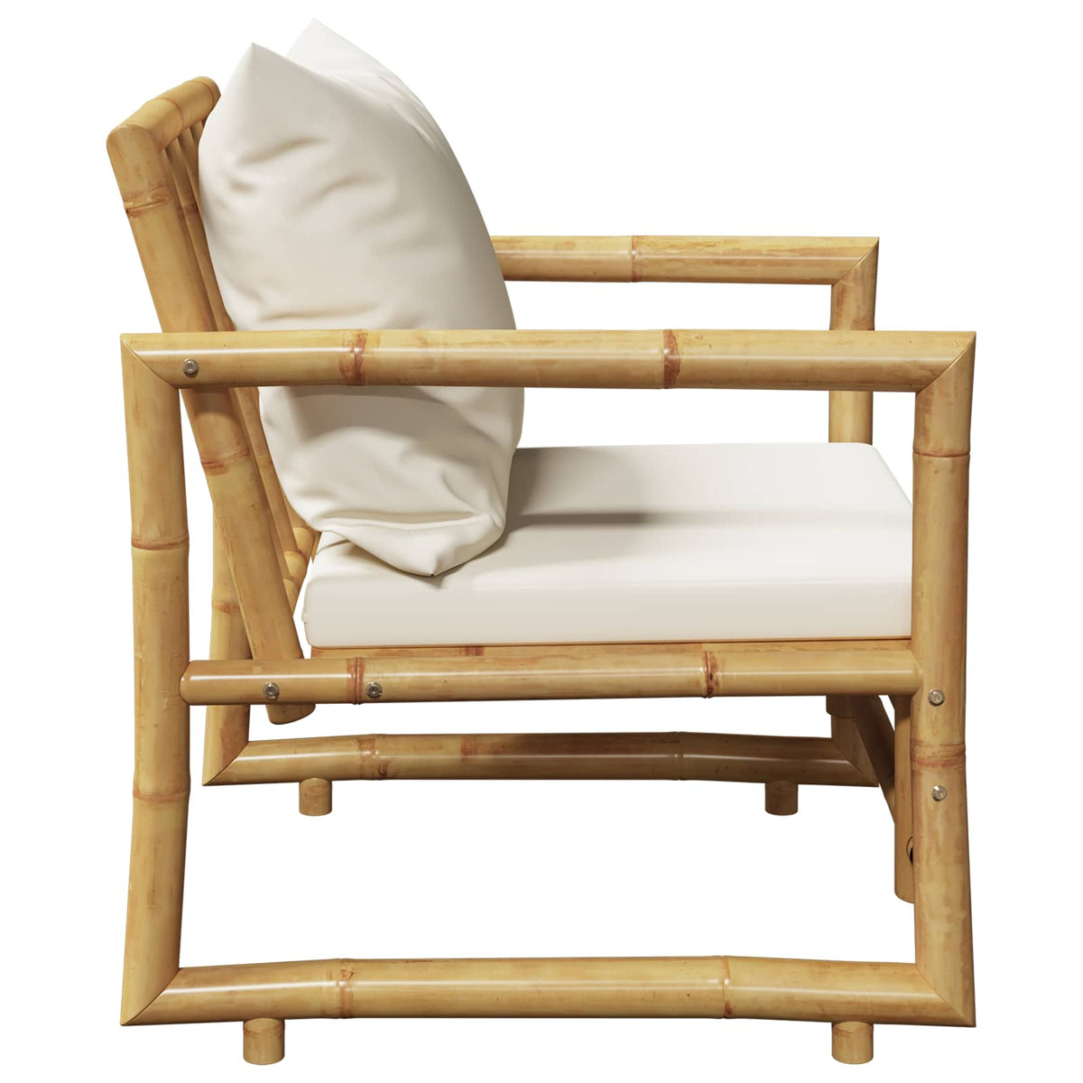 Garden Chairs 2 pcs with Cushions and Pillows Bamboo