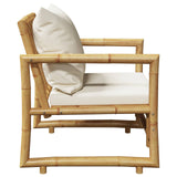 Garden Chairs 2 pcs with Cushions and Pillows Bamboo