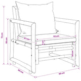 Garden Chairs 2 pcs with Cushions and Pillows Bamboo