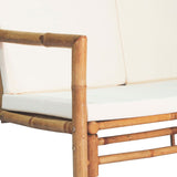 4 Piece Garden Lounge Set with Cushions Bamboo - 45-Degree Angle