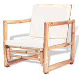 4 Piece Garden Lounge Set with Cushions Bamboo - Rear View