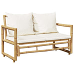 4 Piece Garden Lounge Set with Cushions Bamboo