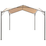 Gazebo Pavilion Tent Canopy 4x4 m Steel Beige - Front View