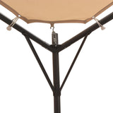 Gazebo Pavilion Tent Canopy 4x4 m Steel Beige - Top-Down View