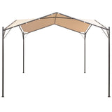 Gazebo Pavilion Tent Canopy 3x3 m Steel Beige - Front View