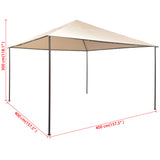 Gazebo Pavilion Tent Canopy 4x4 m Steel Beige - Low Angle