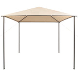 Gazebo Pavilion Tent Canopy 3x3 m Steel Beige - Front View