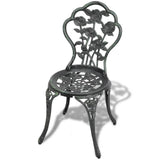 Bistro Chairs 2 pcs Cast Aluminium Green - Front View