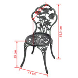 Bistro Chairs 2 pcs Cast Aluminium Green - Rear View