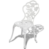 Bistro Chairs 2 pcs Cast Aluminium White - Front View