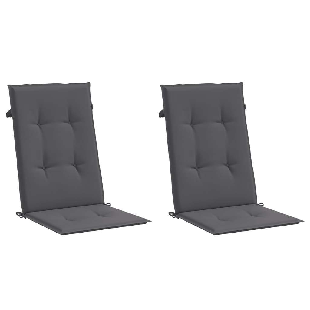 Garden Highback Chair Cushions 2 pcs Anthracite 120x50x2 cm Fabric