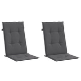 Garden Highback Chair Cushions 2 pcs Anthracite 120x50x2 cm Fabric