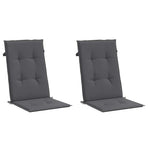 Garden Highback Chair Cushions 2 pcs Anthracite 120x50x2 cm
