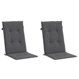 Garden Highback Chair Cushions 2 pcs Anthracite 120x50x3 cm Fabric - Side View