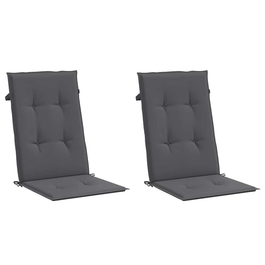 Garden Highback Chair Cushions 2 pcs Anthracite 120x50x2 cm
