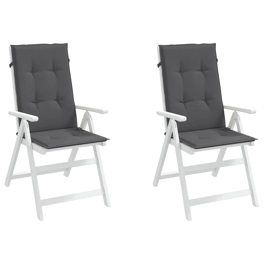 Garden Highback Chair Cushions 2 pcs Anthracite 120x50x2 cm
