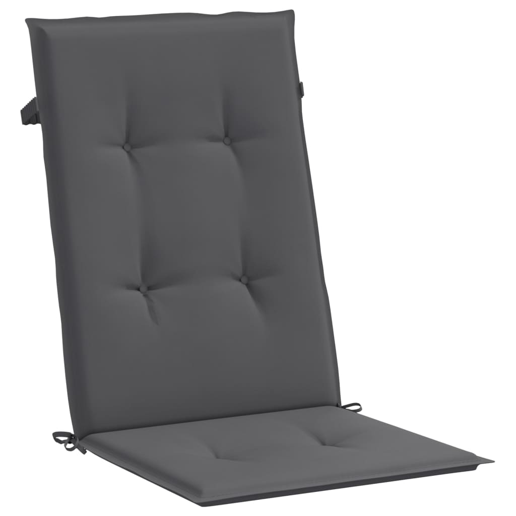 Garden Highback Chair Cushions 2 pcs Anthracite 120x50x2 cm Fabric