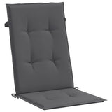 Garden Highback Chair Cushions 2 pcs Anthracite 120x50x2 cm Fabric